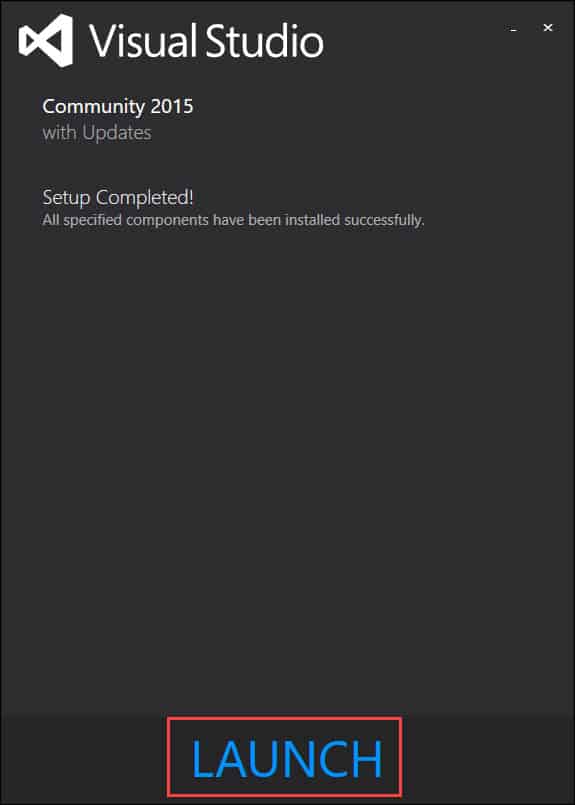 วิธีติดตั้งโปรแกรม Microsoft Visual Studio Community 2015 Update 3